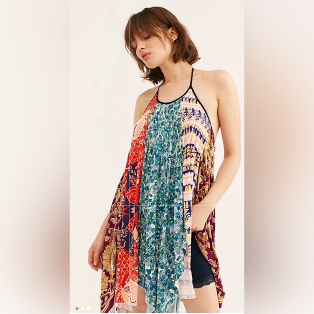 Free People Can’t Tie Me Down Tunic Patchwork Asymmetrical Dress